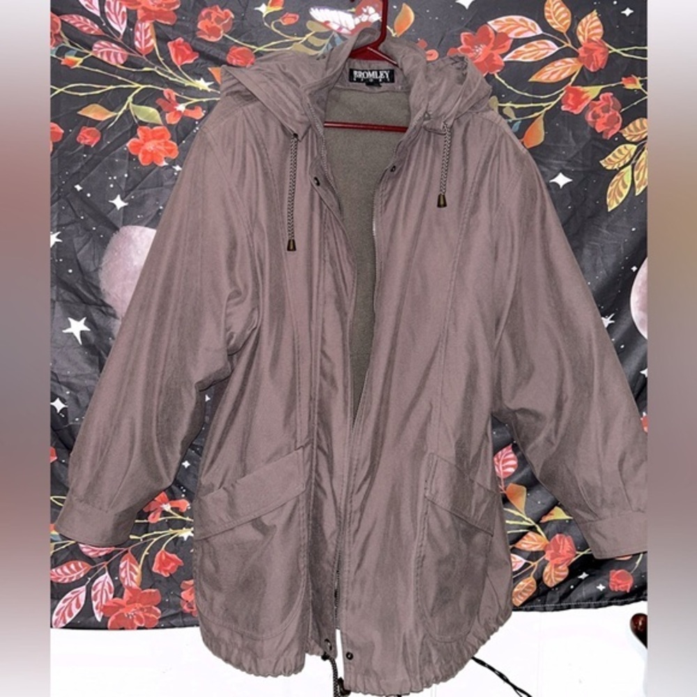 Women's Large Bromley Sport Heavy Brown Thick Luxury Hooded Jacket